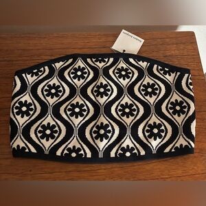 Finders Keepers Quinn Black and cream Knit tube top